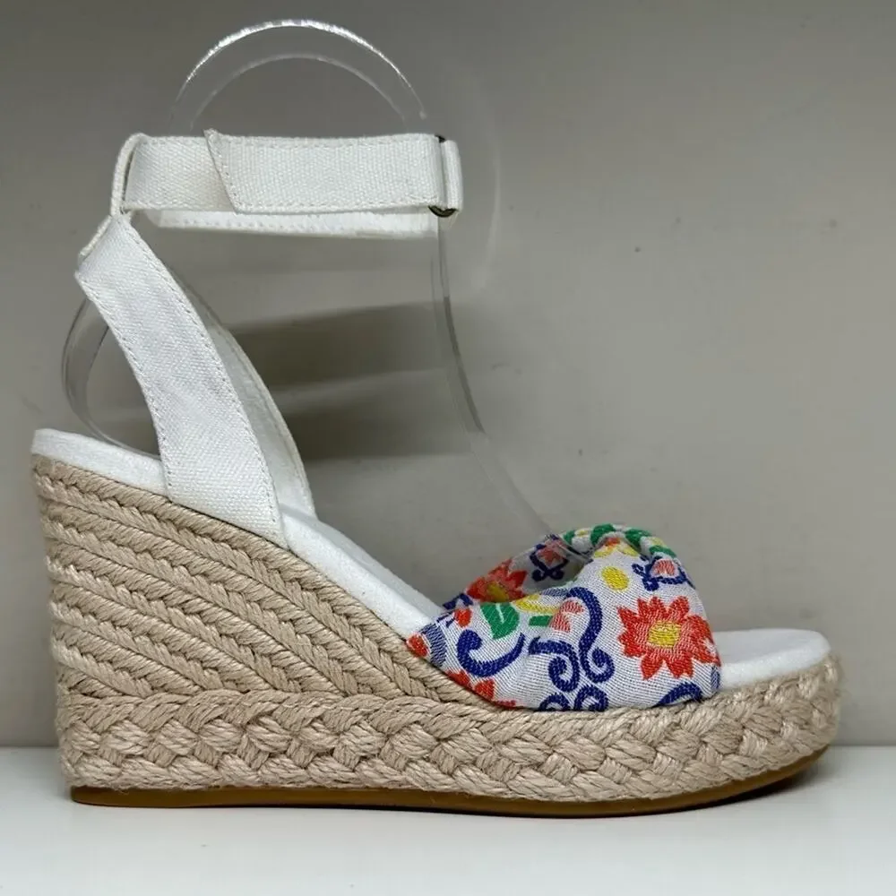 NWOB | TOMS | Marisela Wedge Sandal | White Mediterranean | Size 5